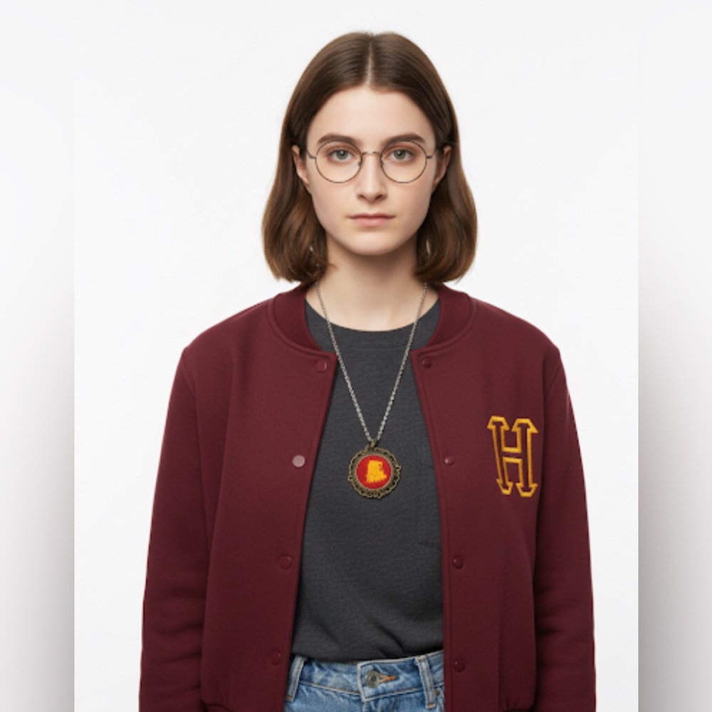 NWT Harry Potter Gryffindor Resin pendant $17 in antique-style filigree bezel
